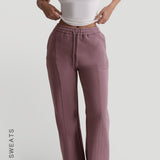 Structured Wide Leg Sweatpants - Vintage Purple