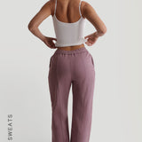 Structured Wide Leg Sweatpants - Vintage Purple