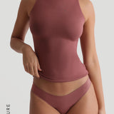 Refined Sleeveless Turtleneck T-Shirt - Vintage Berry