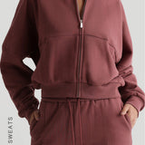 Oversized Bomber Fit Jacket - Vintage Berry