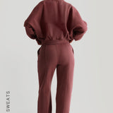 Oversized Bomber Fit Jacket - Vintage Berry