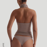 Timeless Cowl Neck Full-Length Top - Warm Mocha