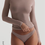Reform Open Back Long Sleeve T-Shirt - Warm Mocha