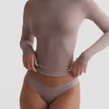 Refined Long Sleeve Turtleneck T-Shirt - Warm Mocha