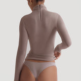 Refined Long Sleeve Turtleneck T-Shirt - Warm Mocha
