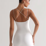 String Crossback Mini Dress - White
