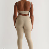 Athleisure-Leggings mit hoher Taille - Beige