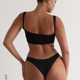 Staple Micro-Ribbed Bralette - Black