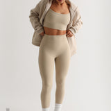 Athleisure-Leggings mit hoher Taille - Beige