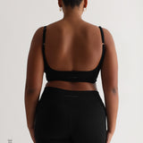 Open Back Athleisure Crop Top - Black