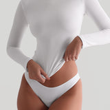 Seamless Long Sleeve Turtleneck T-shirt - White