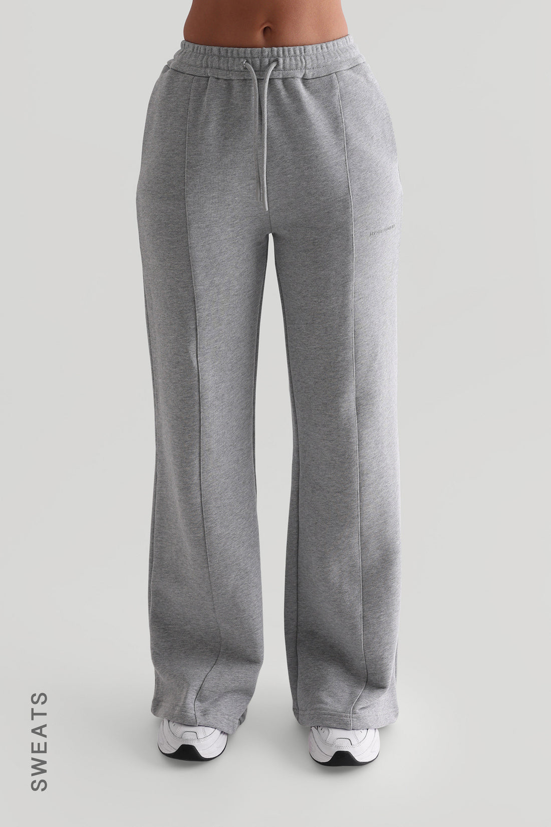 Structured Wide Leg Sweatpants  - Heather Gray