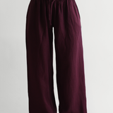 Heritage Linen Wide-Leg Pants - Grape