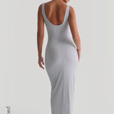 Tank Micro-Ribbed Maxi Dress - Sky