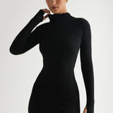 Kendall Ribbed Mini Dress - Black