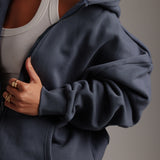 Boyfriend Zip-Up Hoodie - Serene