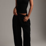 The Ivy Wide-Leg Trousers - Black