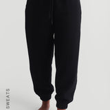 Baggy Fit Structured Sweatpants - Black