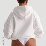 Boyfriend Zip-Up Hoodie - White