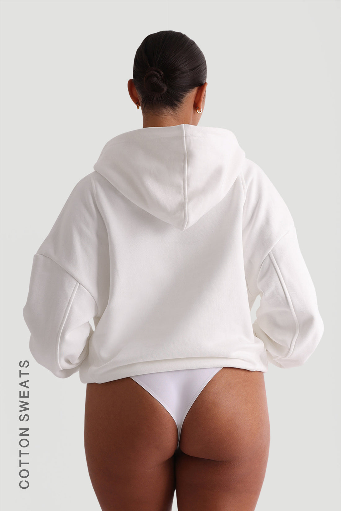 Boyfriend Zip-Up Hoodie - White