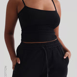 Short décontracté en coton 2 1/2" - Noir