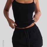 Short décontracté en coton 2 1/2" - Noir