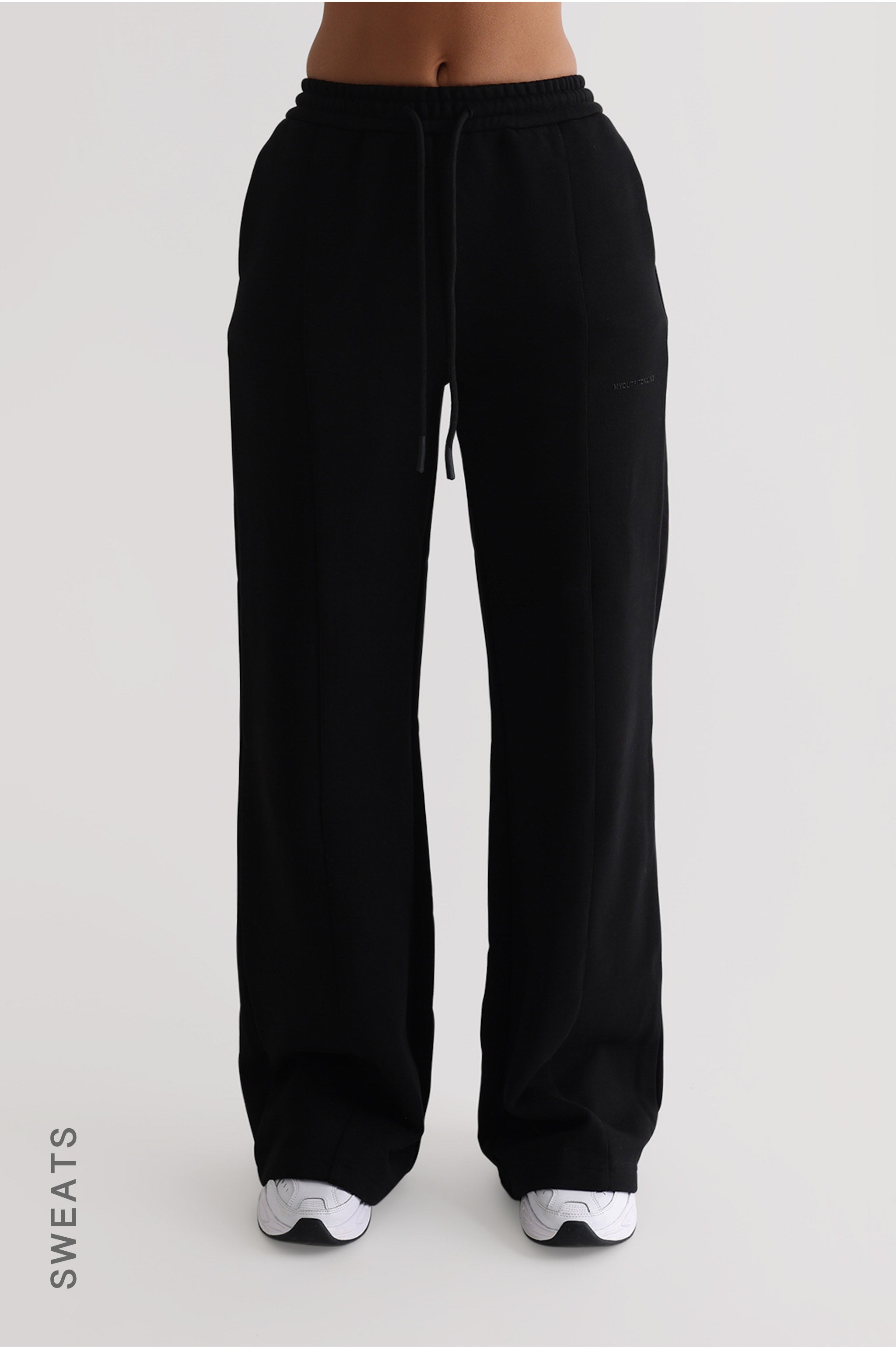 Structured Wide Leg Sweatpants - Black – My Outfit Online