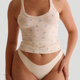 Round Neck Micro-Ribbed Tank Top - Bloom
