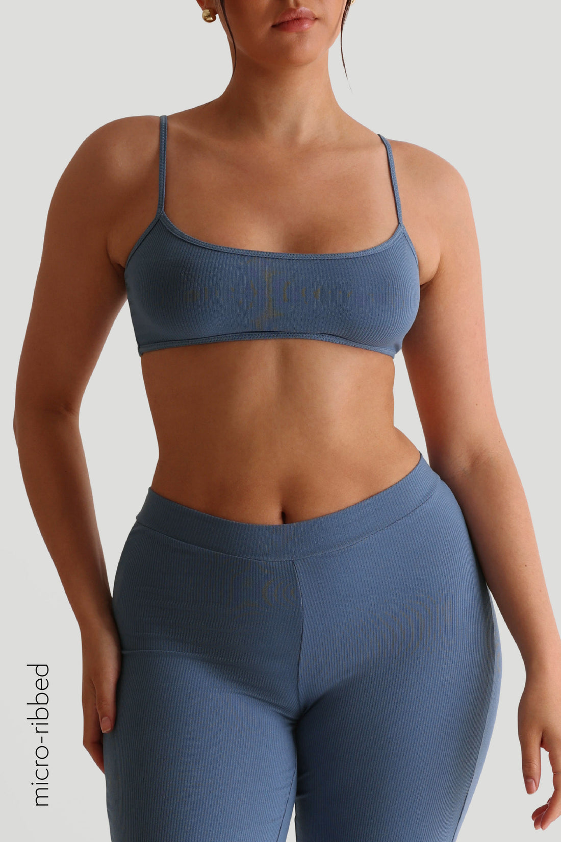Slip-On Micro-Ribbed Bralette - Breeze