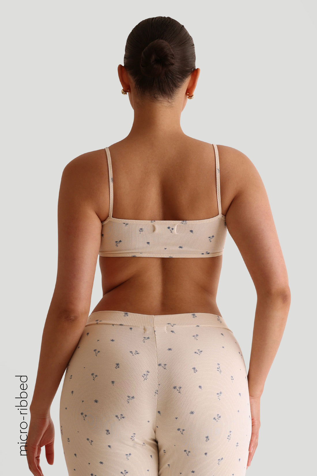Slip-On Micro-Ribbed Bralette - Bloom