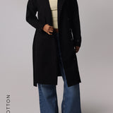 The Arden Midi Trench Coat - Black