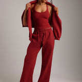 Cotton Boyfriend Sweatpants - Cranberry