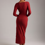 Air-Sleep Henley Maxi Dress - Cranberry