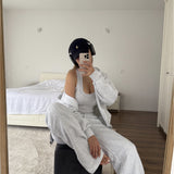 Strukturierte Jogginghose mit weitem Bein - Hellgrau meliert