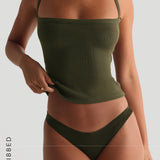 Form-Ribbed Cross-Back Tank Top - Cypress