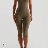 Capri Halter Jumpsuit - Latte Taupe