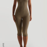 Capri Halter Jumpsuit - Latte Taupe