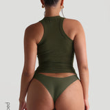 T-Shape Micro-Ribbed Tank Top - Cypress