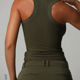 T-Shape Micro-Ribbed Tank Top - Cypress
