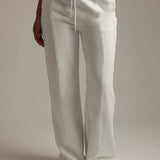 Structured Wide Leg Sweatpants - White