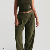 The Ivy Wide-Leg Trousers - Cypress