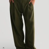 The Ivy Wide-Leg Trousers - Cypress