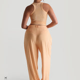 The Ivy Wide-Leg Trousers - Honeypeach