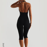 Capri Halter Jumpsuit - Black