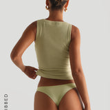 Essential Form-Ribbed Tank Top - Peppermint Tea