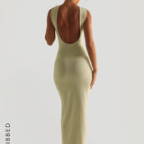 True Boat Neck Maxi Dress - Peppermint Tea