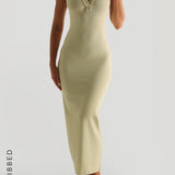 Form-Ribbed Button-Down Maxi Dress - Peppermint Tea