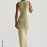 Form-Ribbed Button-Down Maxi Dress - Peppermint Tea
