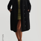 The Arden Midi Trench Coat - Black