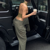 The Ivy Wide-Leg Trousers - Cypress